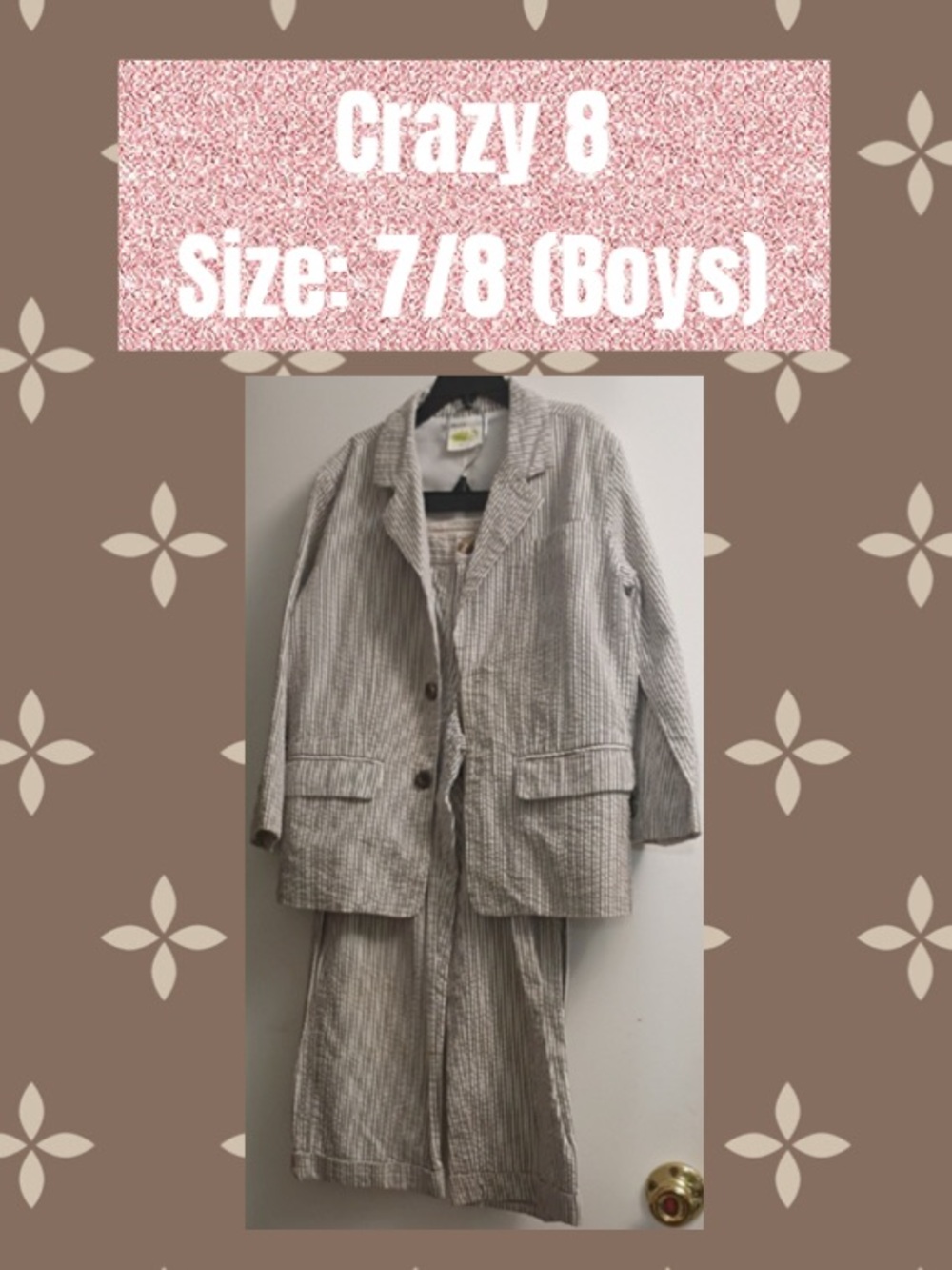 Crazy 8 Striped Suit in Gray and White
